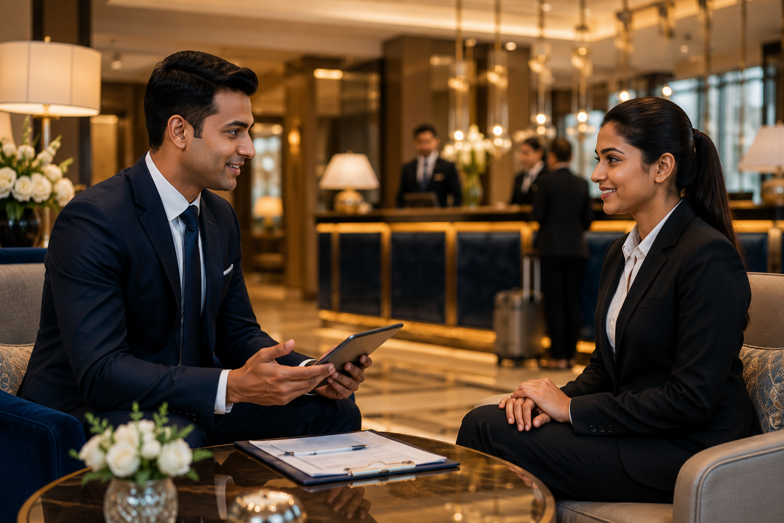 Premium Hospitality Recruitment - Five Star Hotel Staff at Service